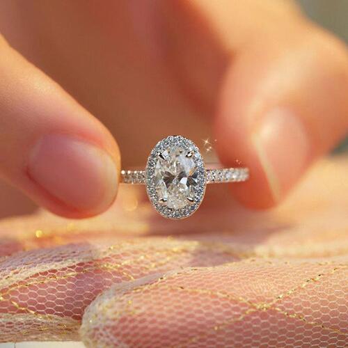 s925 sterling silver high carbon stone proposal pigeon egg ring zircon diamond ring 4 carat oversized diamond ring for women
