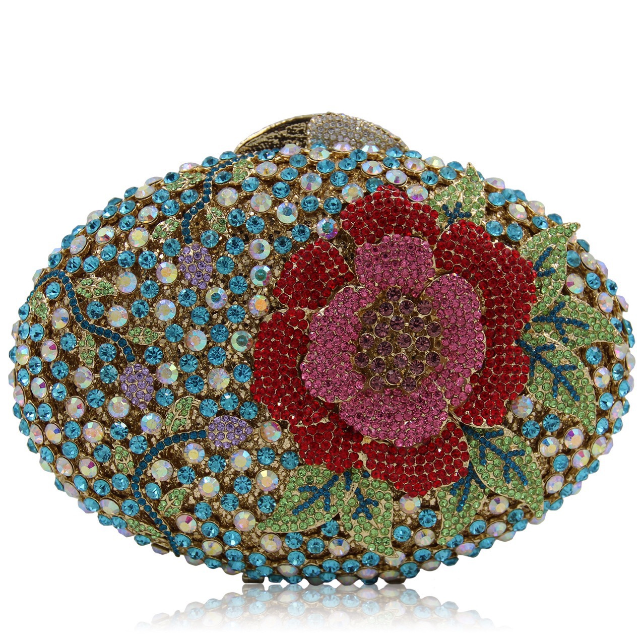 Huevo de ganso, una flor con diamantes, bolsas de cena, bolsas de diamantes transfronterizas, bolsas de joyas, bolsas de mano, bolsas de embrague