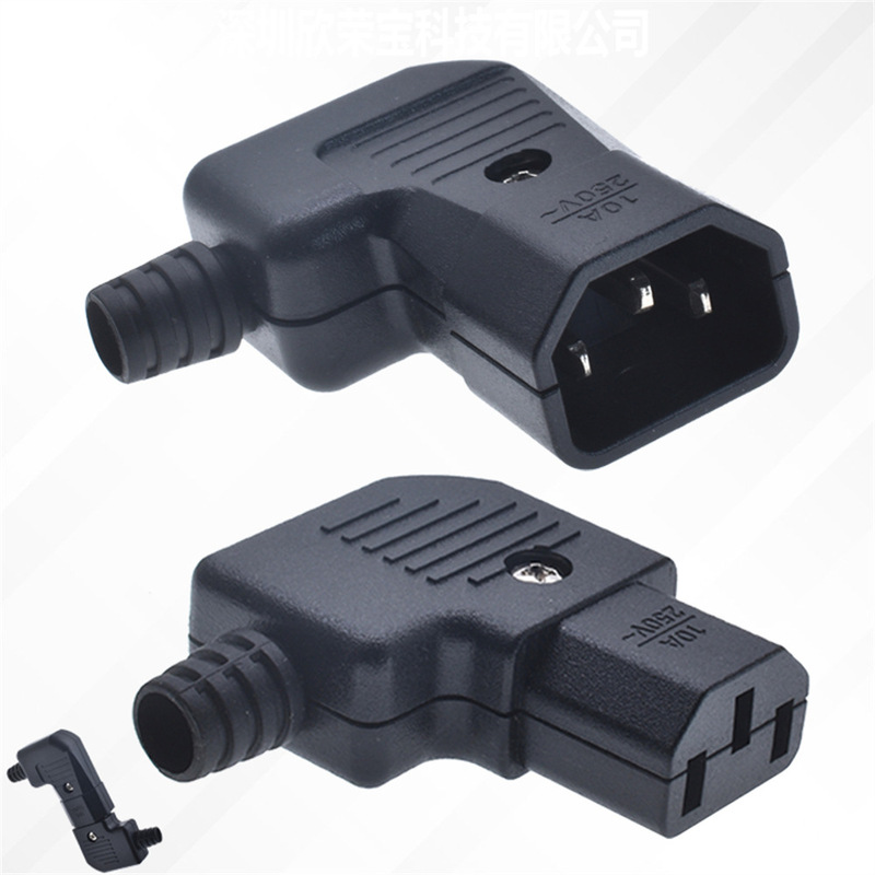Power plug socket male plug female plug can extend the wiring plug assembly type C13 C14 elbow pin plug