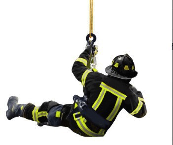 Navidad bombero colgante árbol de Navidad decoración acrílica creativa de incendios perimetrales adornos de automóviles colgante image 11