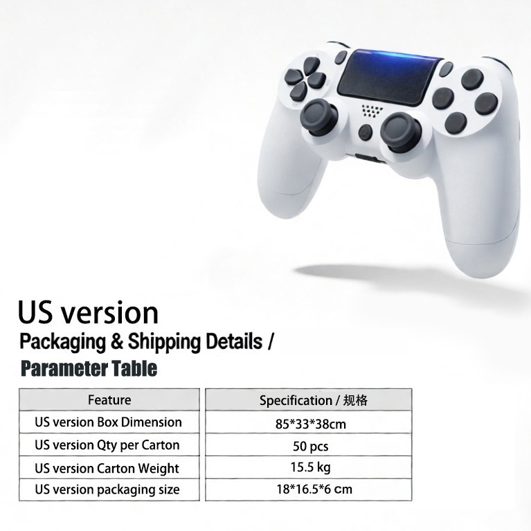 Controlador de juego P4 versión estadounidense con doble vibración inalámbrica Bluetooth, versión europea P4, controlador de juego con doble vibración para Steam. image 4
