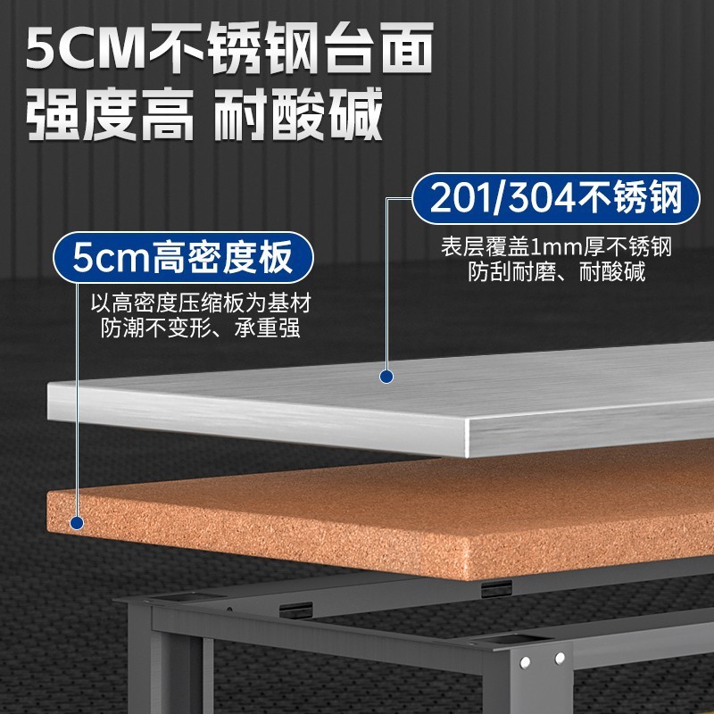 ステンレス鋼ヘビーデューティワークベンチ、整備士テーブル、組立ライン、研究室、工場、作業場、操作台、テーブル|undefined
