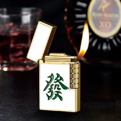 創意麻將朗聲明火打火機充氣禮盒裝送備用火石高原地區可以用