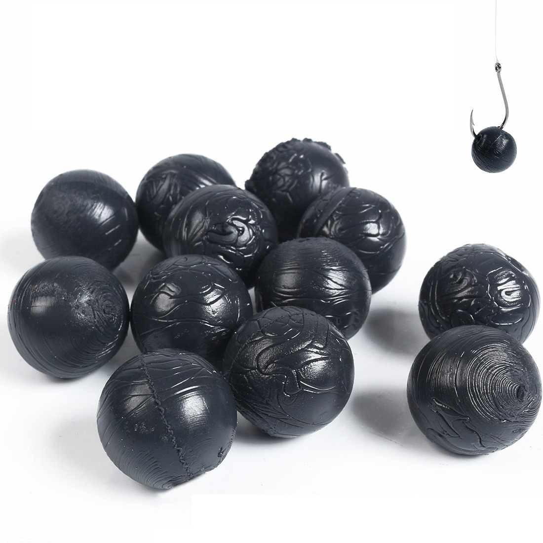 Perlas de pescado negro Pesca de cebo suave Partículas de peces grandes Pesca salvaje Pesca de pozo negro Agua de hundimiento lento Cebo verde grande Taobao