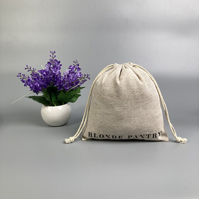 帆布束口袋空白双肩拉绳包棉布小束口可印LOGO抽绳袋