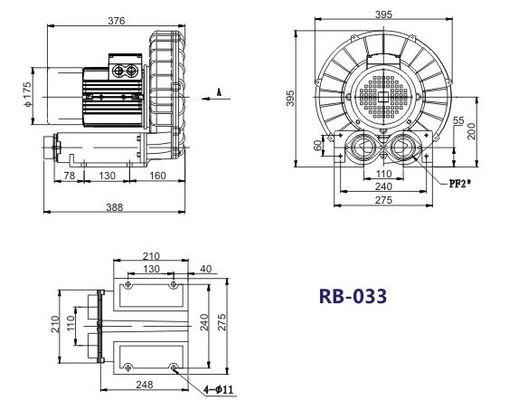 RB环形高压风机批发 工业环形高压风机 吹吸两用耐高温气泵
