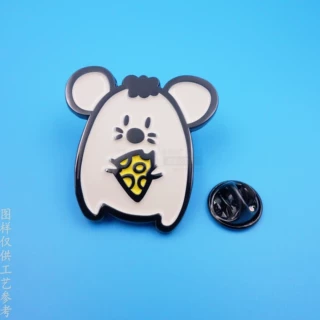 十二生肖动漫金属徽章定制 小老鼠蝴蝶扣胸针定做 锌合金烤漆徽章