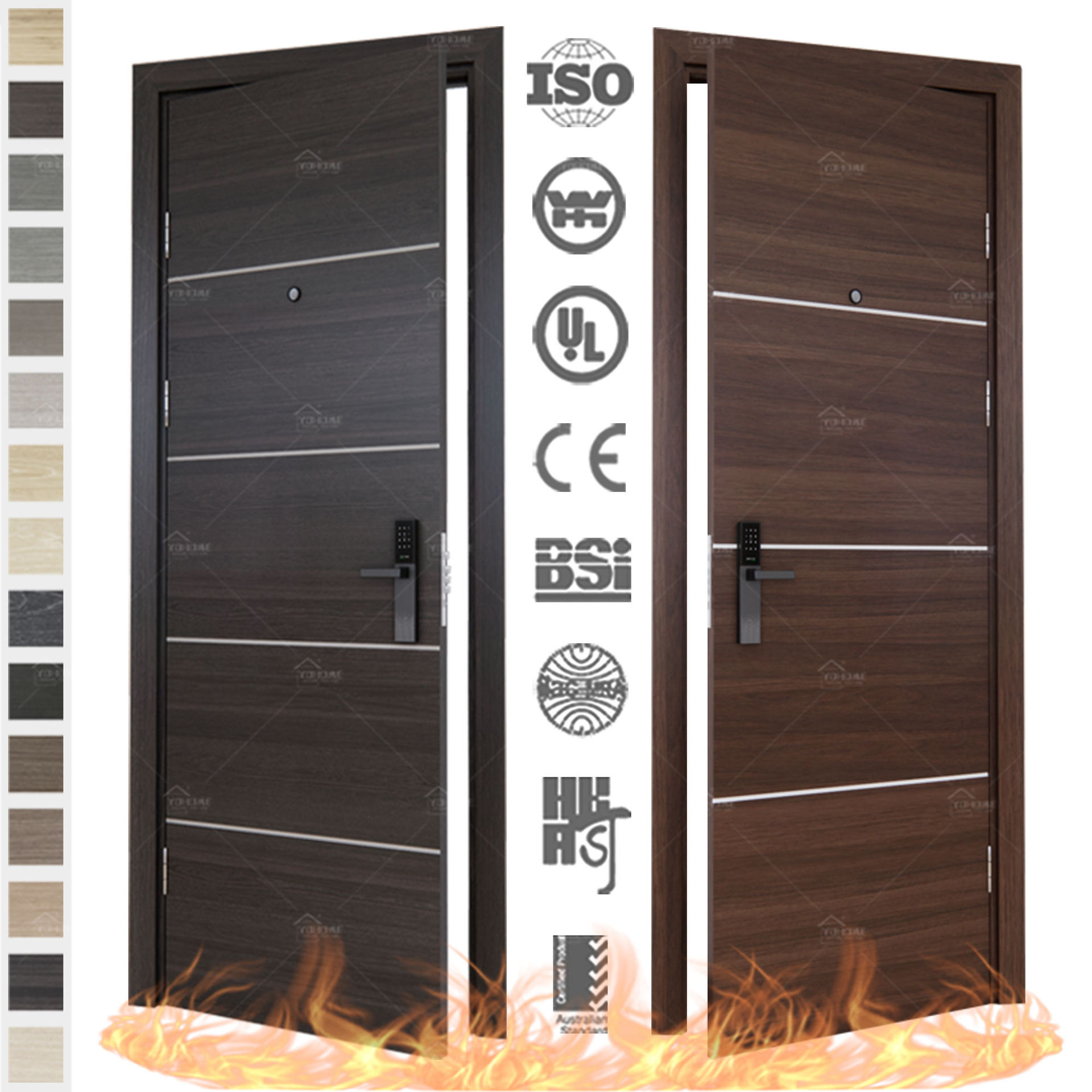 Противопожарная деревянная дверь для отелей Excellent Home FD001