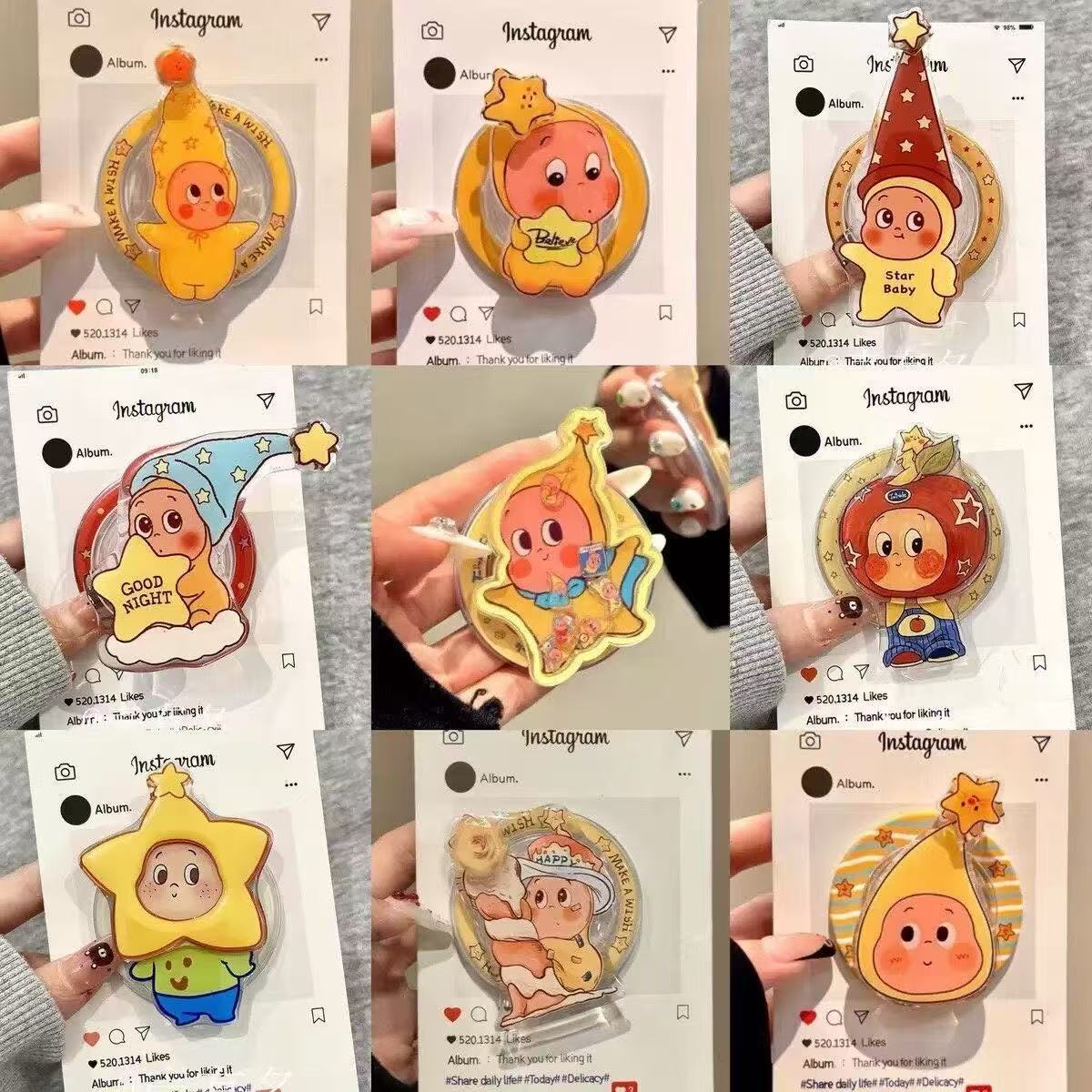 Cute Cartoon Star Villain Suitable for Magsafe Magnetic Holder with Strong Adsorption Force and Retractable Desktop Airbag for Women