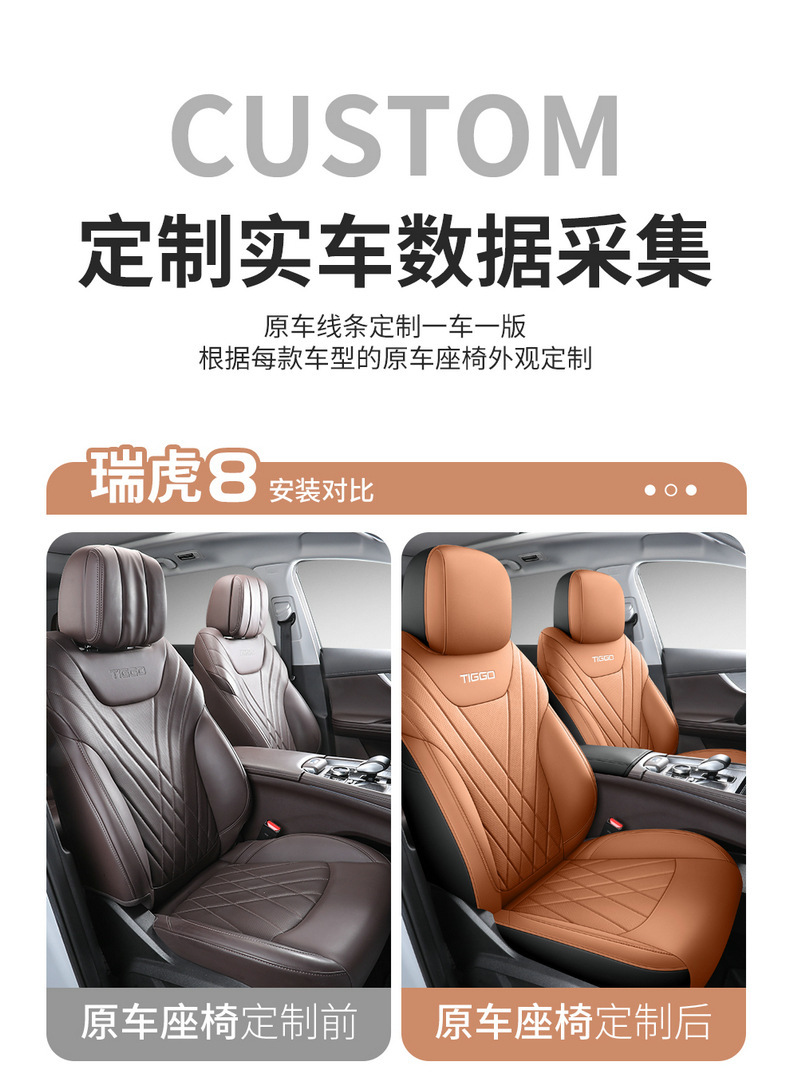 Suitable for Chery Tiggo 8Plus Kunpeng Pro Seat Covers, All-Inclusive Car Seat Cushions, Four-Season Leather Five-Seven Seat Covers and Cushions