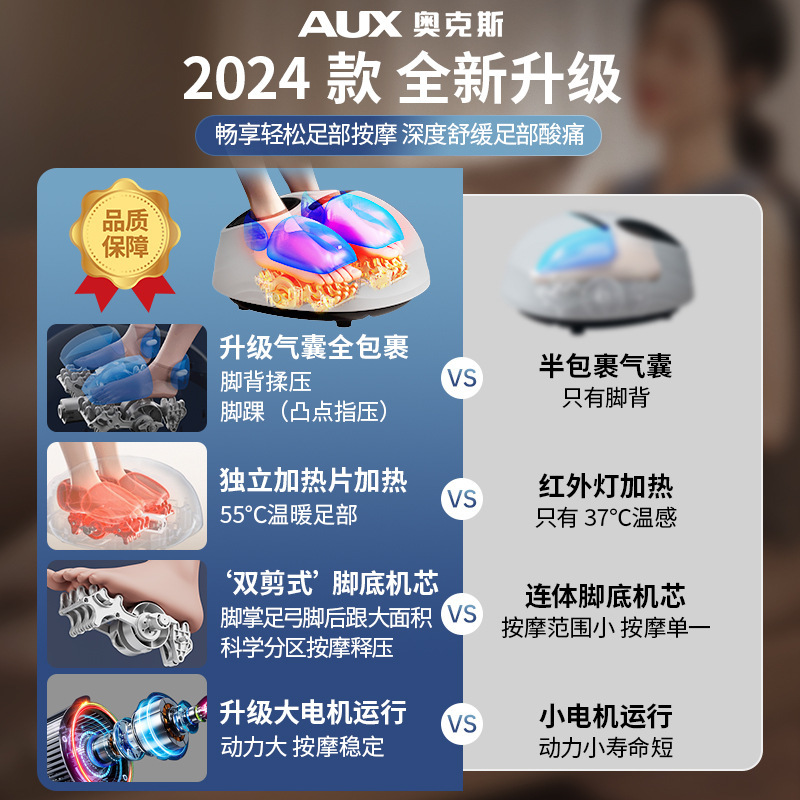 多功能触屏足疗机热敷全自动包裹揉捏脚部脚足底疗机25A全腿足浴|undefined