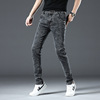 春季灰色牛仔裤男士裤子韩版潮流修身小脚裤男裤休闲时尚长裤子男|ms