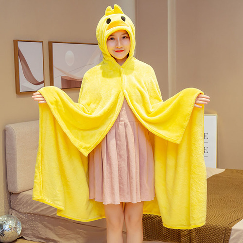 Cartoon Panda Dinosaur Overshawl Office Nap Air Conditioning Blanket Student Dorm Lazy Person Cape Hooded Blanket