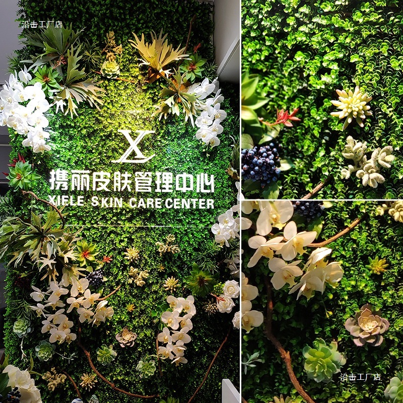 緑の植物の壁植物の壁の装飾背景花の壁リビングルームフェイクターフ人工プラスチック芝生バルコニードアヘッド|undefined