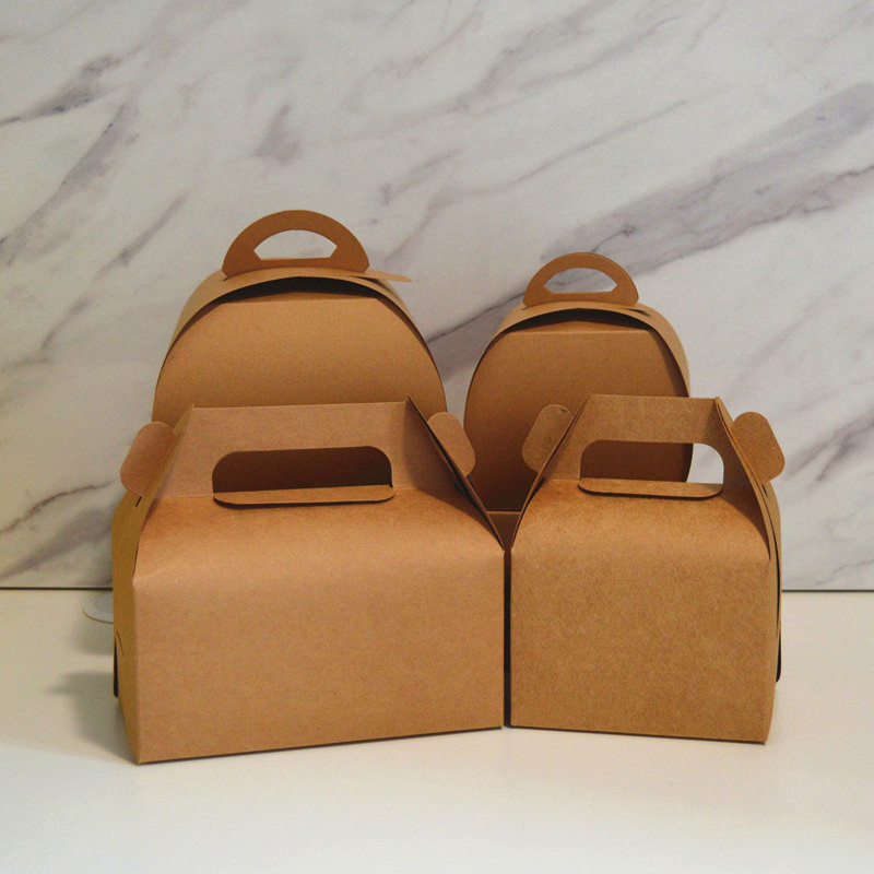 加厚100个慕斯盒 点心西点盒 小蛋糕盒子 手提牛皮慕思纸盒切块盒