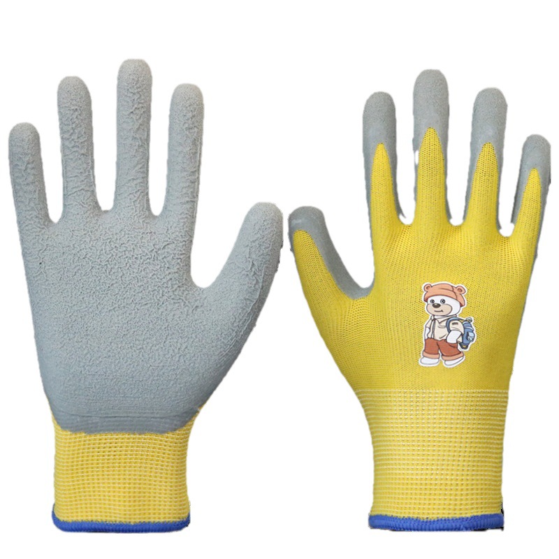 Guantes para niños engrosados resistentes al desgaste antideslizante jardinería deshierbe plantación recogiendo el mar niños estudiantes guantes de protección laboral al por mayor