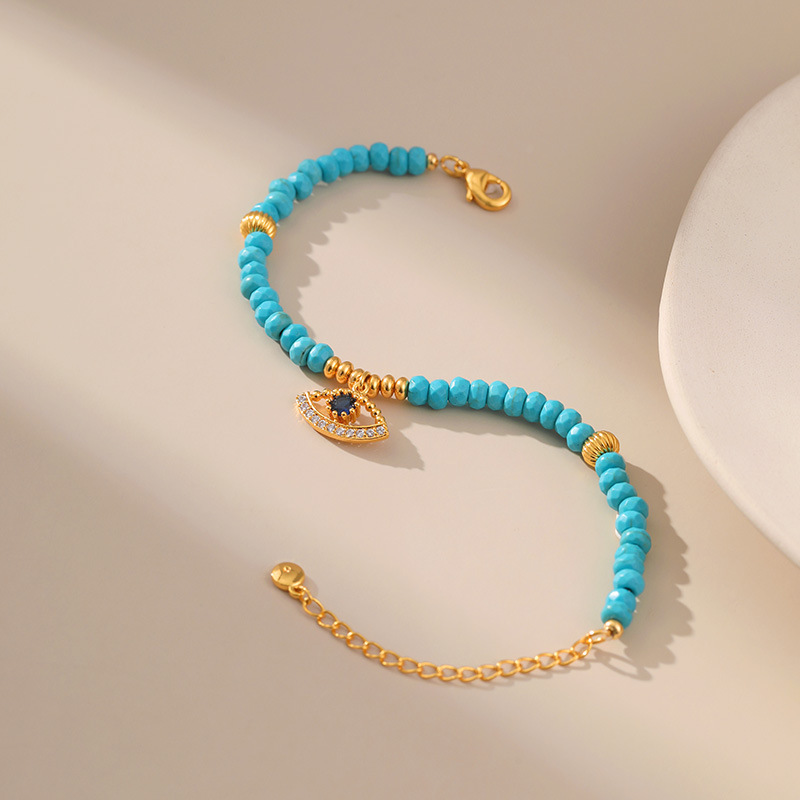 Retro Eye natural stone Copper Plating Bracelets 1 Piece