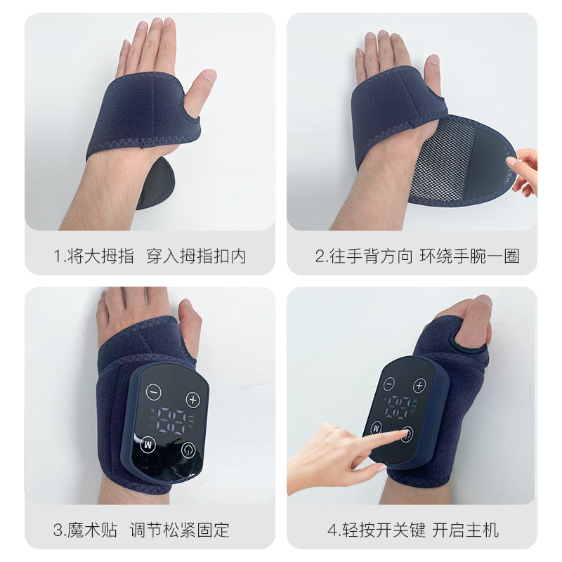 Masajista de mano de compresión caliente, masajista de muñeca multifuncional, calentamiento de articulaciones de mano, artefacto de fisioterapia personalizado