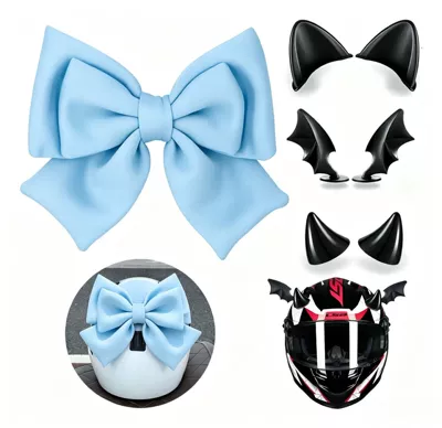 Bow Tie Electric Vehicle: Motosiklet dəbilqələri - blue-bow-4-piece-set