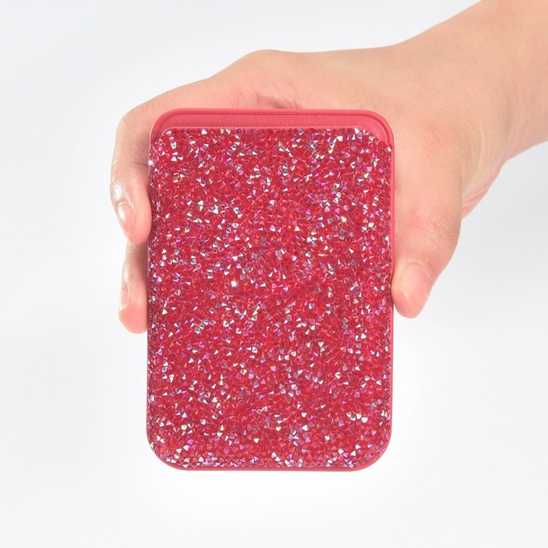 Suitable for Apple 16Pm Magnetic Card Holder Rhinestone Mobile Phone Case Magsafe Card Holder Flash Diamond Patch Card Holder