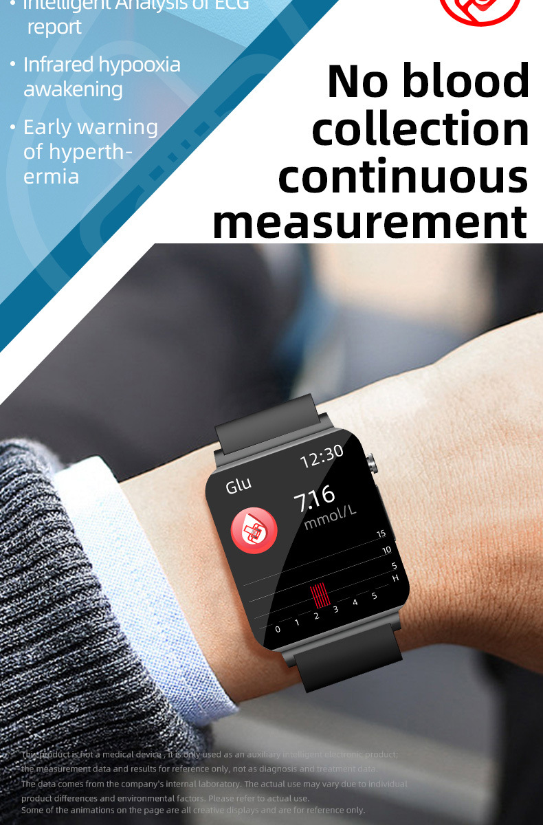 KS03 smartwatch: Blood lipid, heart rate, blood sugar, uric acid, blood oxygen, electrocardiogram, sleep monitoring, fitness band watch undefined