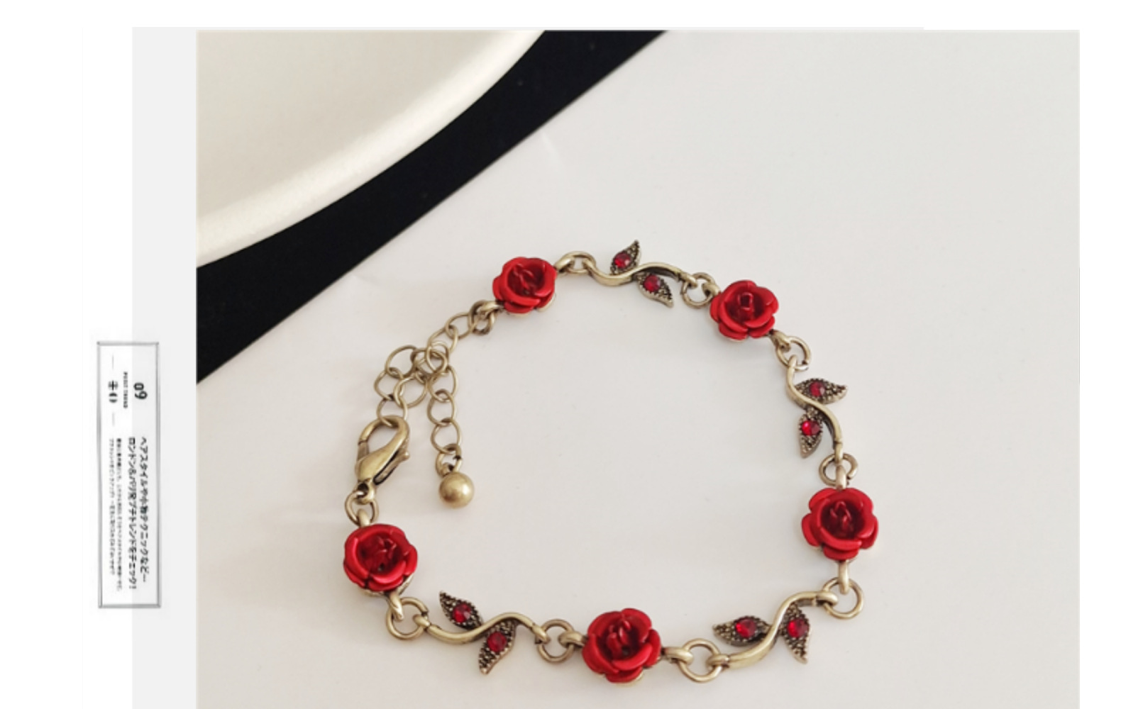 Retro Rose Alloy Plating Rhinestones Women's Bracelets Earrings Necklace display picture 5