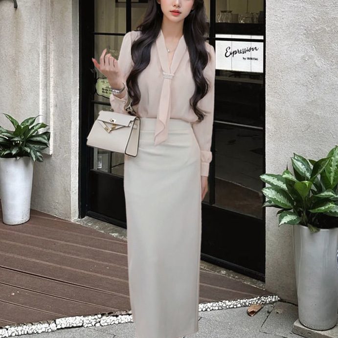 法式衬衫女2025春秋季高级感气质宽松温柔风职场长袖衬衣蝴蝶结上