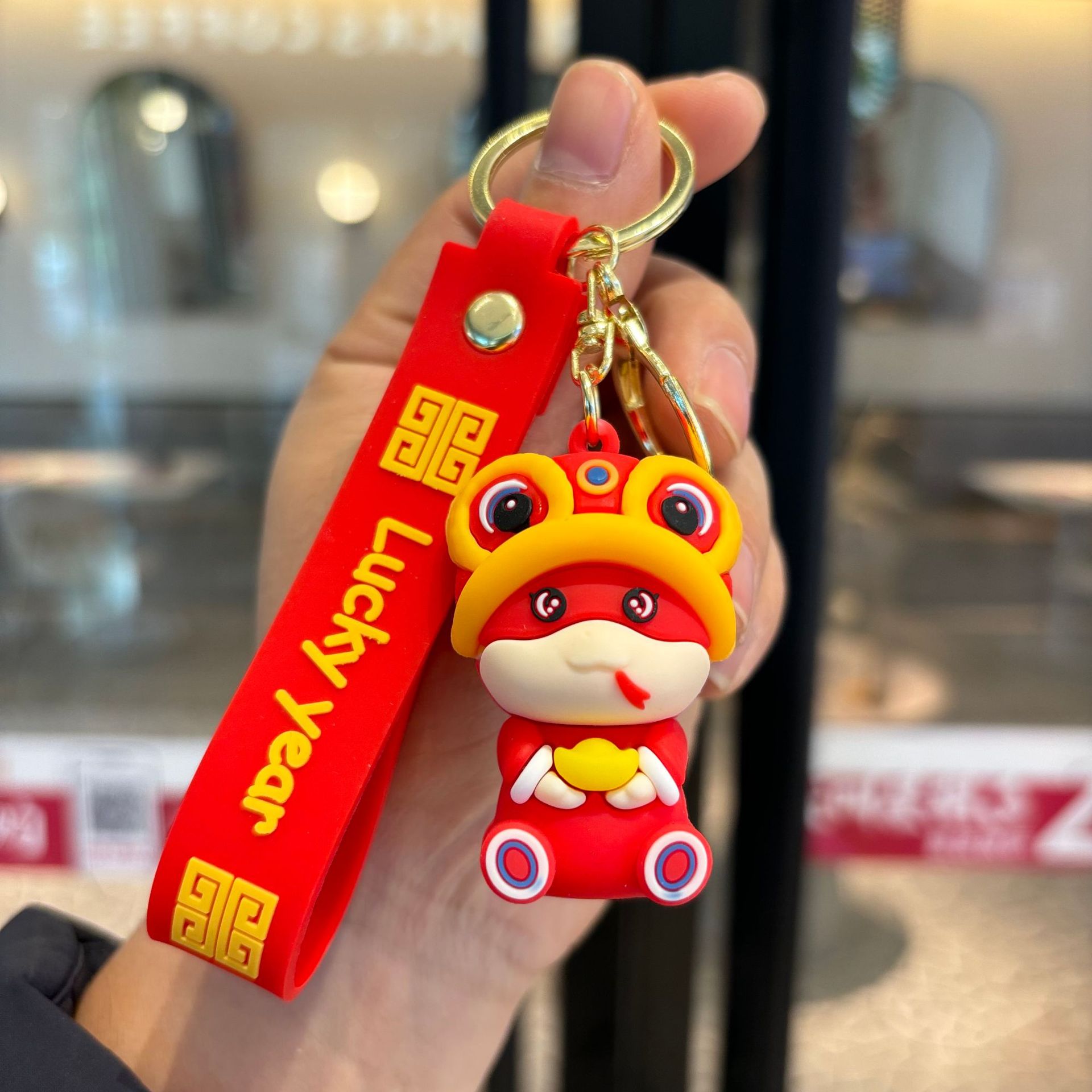 Año Nuevo, león y serpiente, dibujos animados de Año Nuevo, colgantes de llaver, pequeños regalos creativos para chicas, regalos de mano