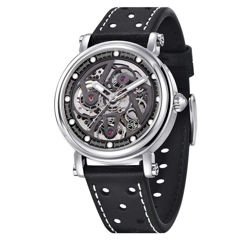 Benyar Reloj de hombre Reloj mecánico completamente automático movimiento hueco nocturno impermeable reloj de moda BY5202