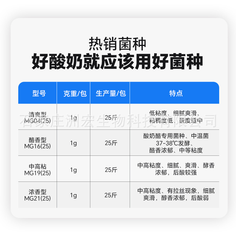洲宏商用酸奶菌粉发酵剂菌种鲜奶吧餐饮水果捞酸奶搅拌型乳酸菌粉