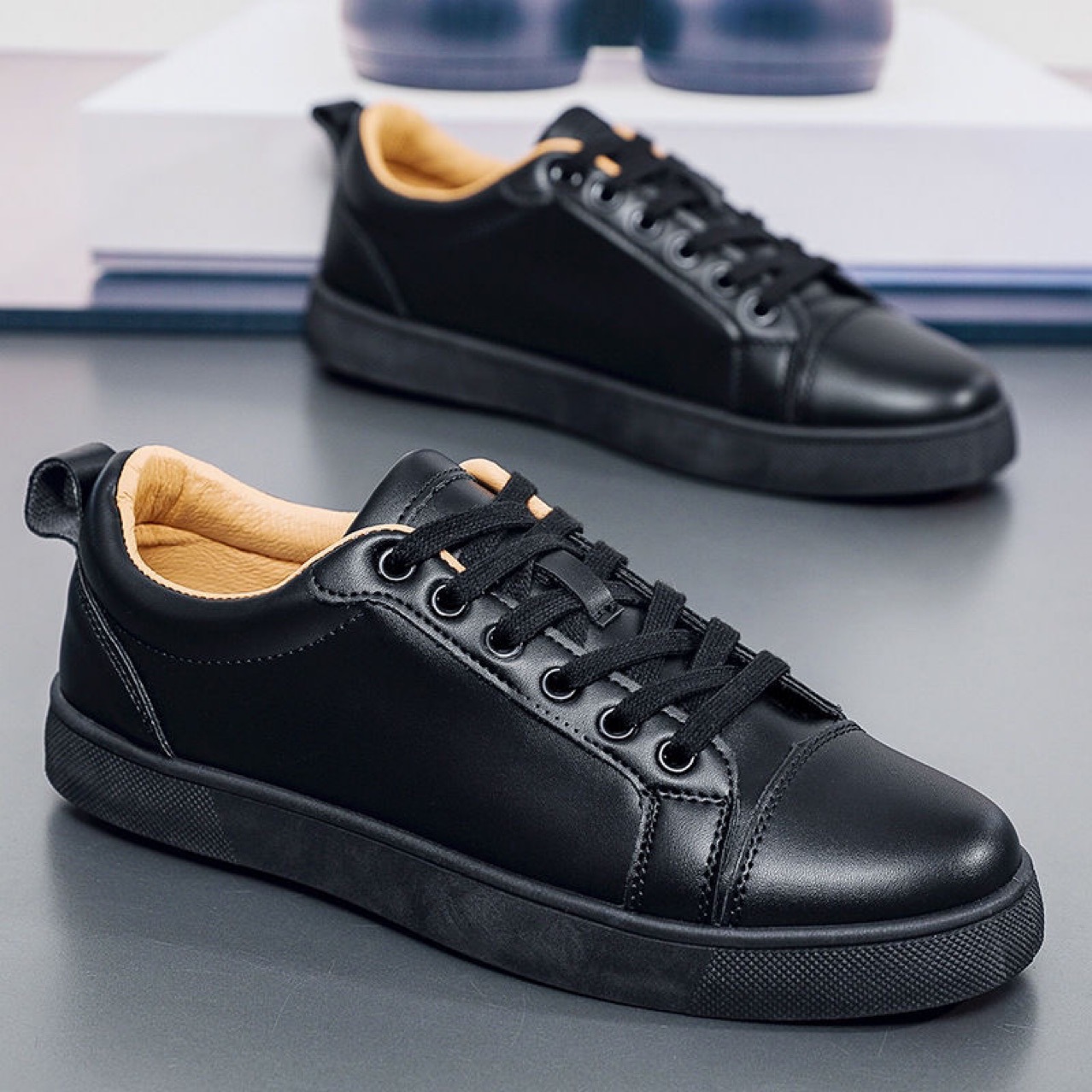 Europa CL rojo simple zapatos de hombre zapatos de skate de moda zapatos de cuero de viaje de negocios zapatos casuales