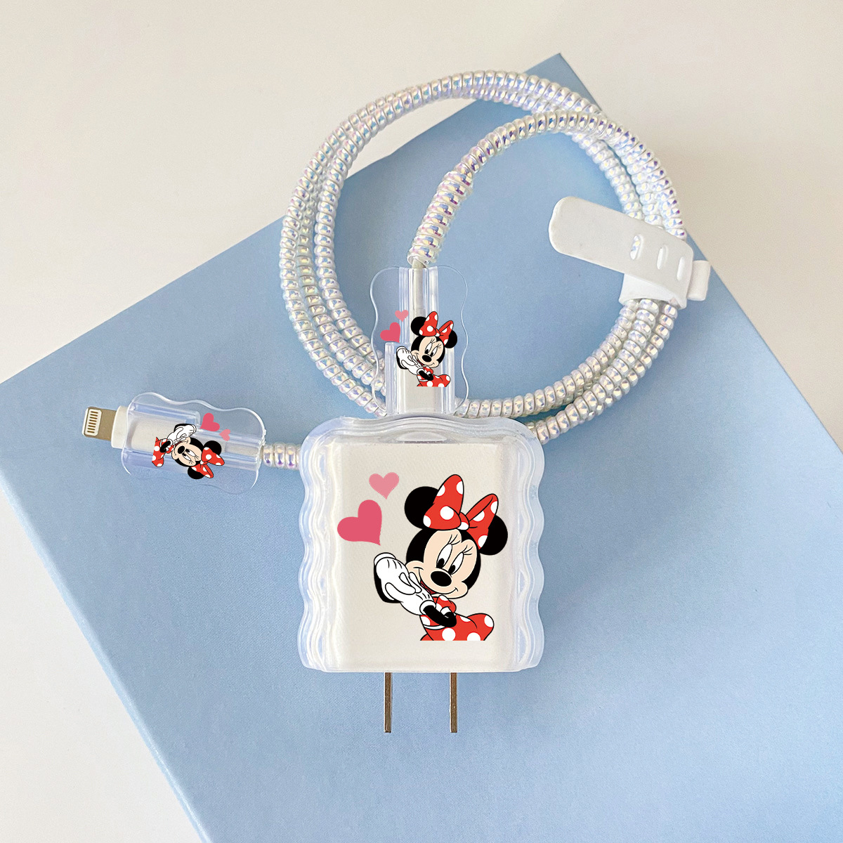 Apple 20w-E1 미니 오버레이 헤드기어 + 물결선 클립 + 1m 레이저 흰색 로프 + 흰색 스트랩