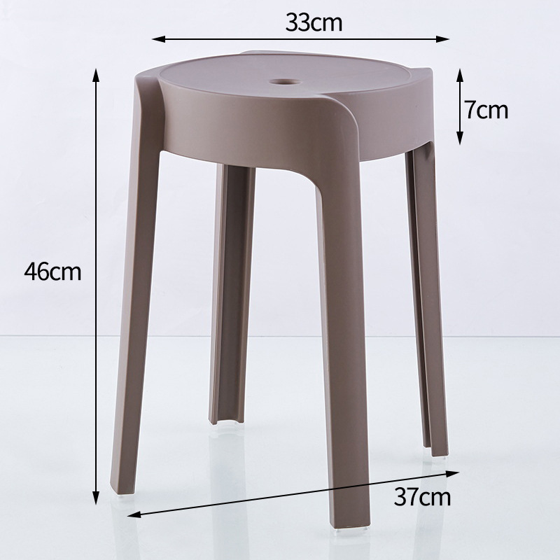 Taburete de plástico casero se puede apilar y engrosar, taburete de ciclón, taburete moderno simple, taburete de mesa de comedor, taburete de ciclón redondo alto