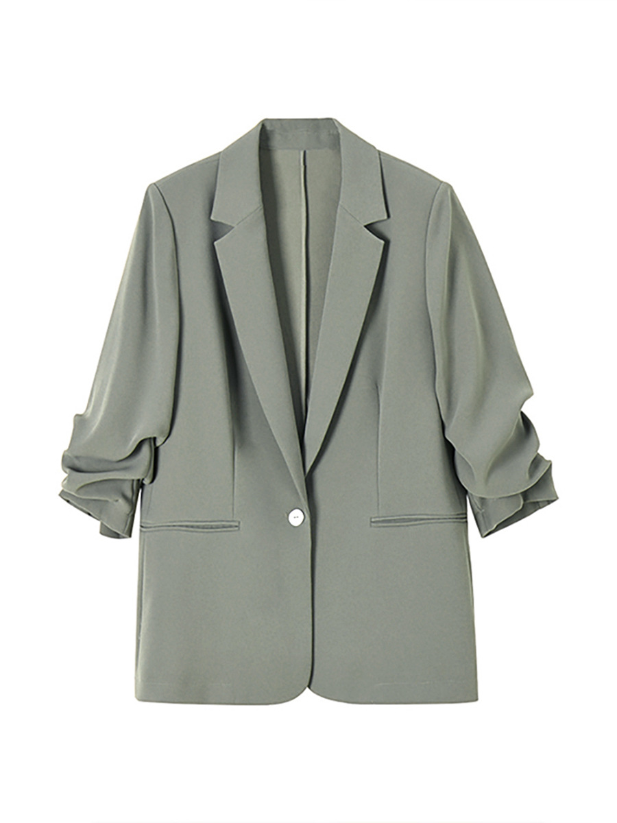 Blazer Elegante de Mujer de Poliéster con Un Botón para Oficina