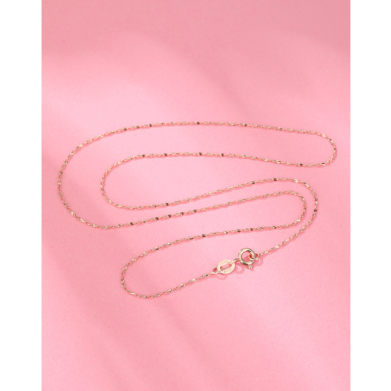 92 collar de plata esterlina mujer sin colgante caja de cadena de agua onda de semillas de melón Baotian octogonal cadena clavícula