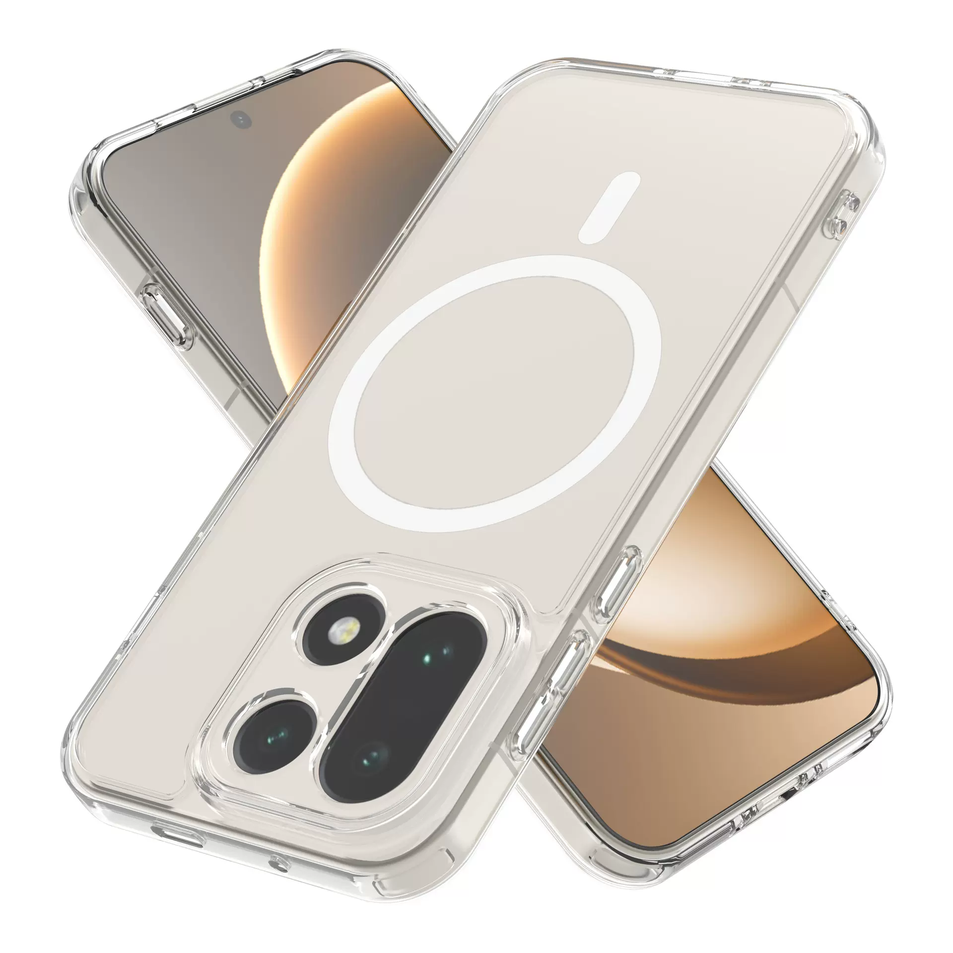 适用1+15透明二合一磁吸TPU+PC手机壳ONE PLUSACE6全包防摔保护套