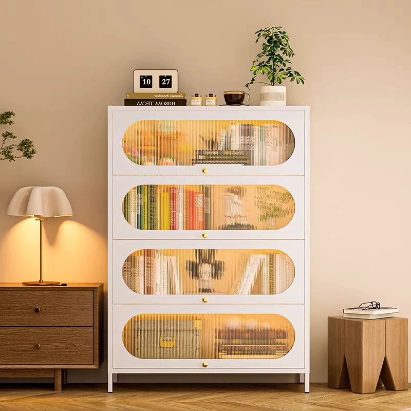 Стальной книжный шкаф, напольный пылезащитный шкаф для хранения, витрина, бытовой детский книжный шкаф, шкаф для хранения в гостиной с дверью
