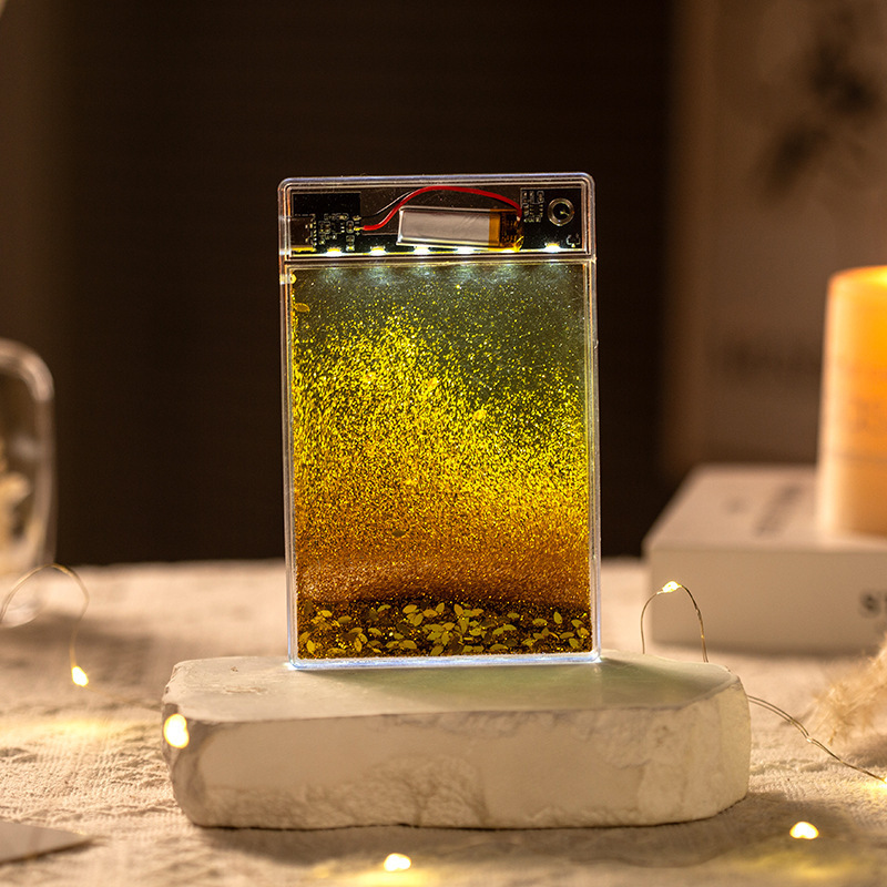 アクリル流砂カードレンガ麻雀 DIY Usachi Xiaoba デスクトップ装飾品ライト流麻冷蔵庫マグネット|undefined