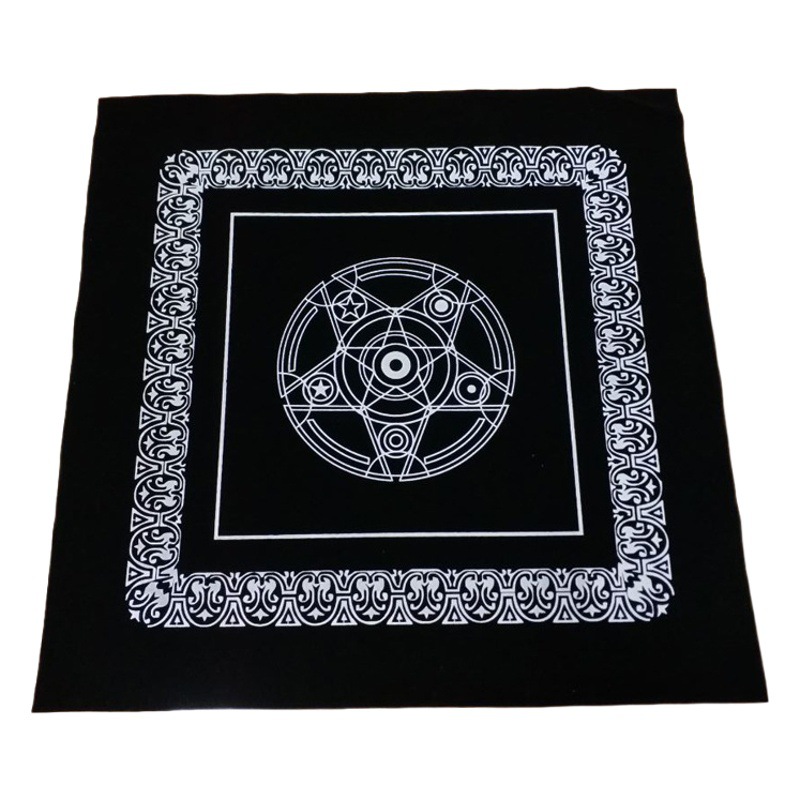Franela negra tarot mantel juego de mesa estrella de cinco puntas fase lunar Luen estrella Luna ocho mapa