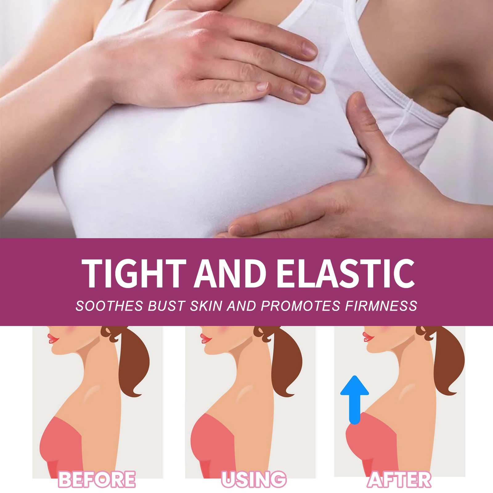 Massaggio rapido al torace per rassodare, rassodare, sollevare la pelle e abbellire la fiala di olio essenziale per la cura del seno_voghion.com