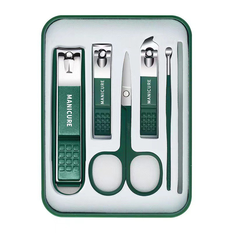 Juego de cortaúñas anti-salpicaduras de alta calidad Cortaúñas biseladas de acero inoxidable Juego de cortaúñas de alta gama Manicura para el hogar