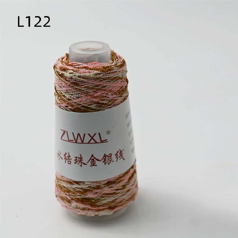Woven silk threads handmade, 50 gram, gold and silver