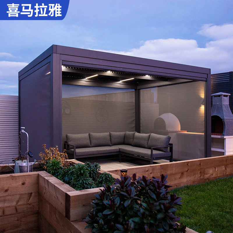 Villa Pavilion aislamiento térmico Sunshine Room al aire libre aleación de aluminio Pavilion patio aleación de aluminio toldo eléctrico Sala de jardín