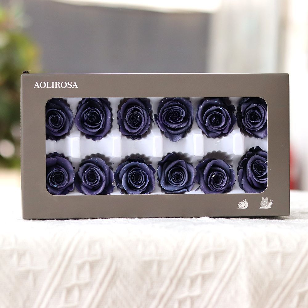 Grado una flor eterna pequeña fragancia Rosa fragancia serie de canciones Borde negro Rosa delineador de ojos flor seca floral caja de regalo de enseñanza ramo