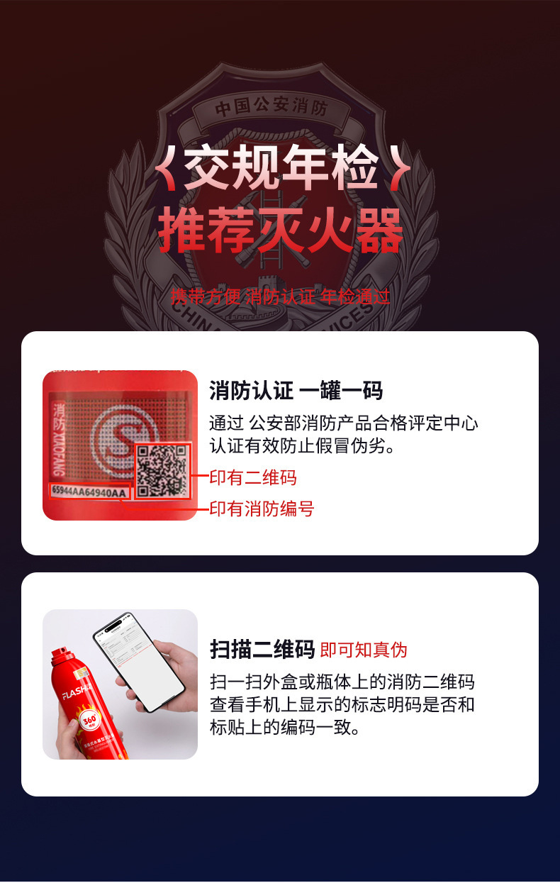 Shanmu 360 Car Fire Extinguisher, Small Portable Car Water-Based Household Car Fire Equipment for Car Use