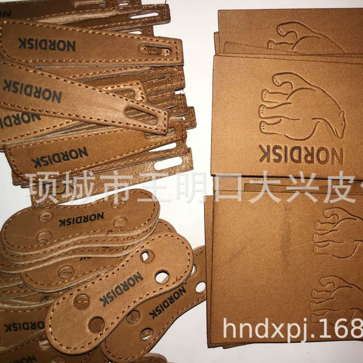 牛皮皮标LOGO压印服装辅料帐篷皮标配件欧标水染商标