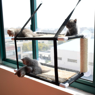 Cat Hammock Double-Layer Cat Hammock Window Cat Sunbathing Hanging Bed Balcony Cat Nest Winter Suction Cup Glass Cat Bed