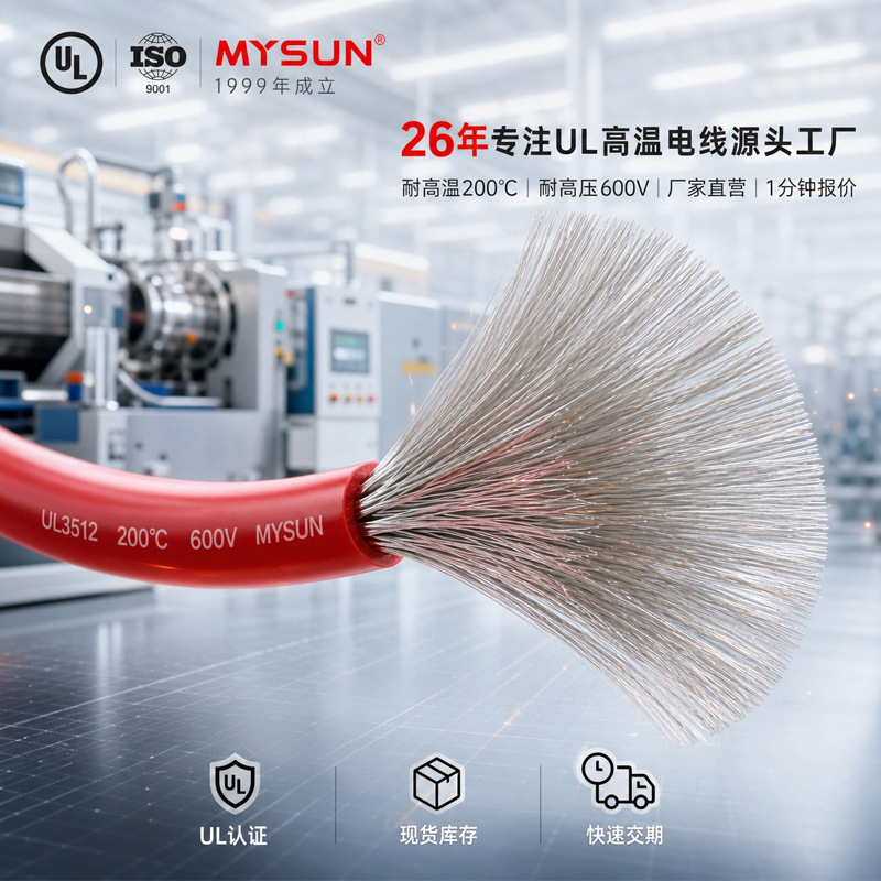 UL3512特软硅胶电线柔软耐弯折耐高温200℃ 镀锡铜线新能源连接线