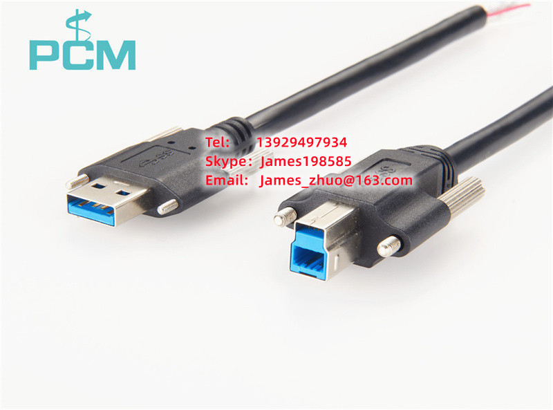 USB 3.0 Type A to type B with locking screw USB High flexible cable for industrial camera