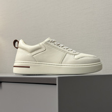 极简风高级感~潮牌真皮小黑鞋LP男款高端头层牛皮增高厚底小白鞋